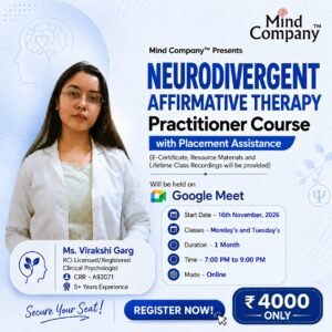 Neurodivergent-Affirmative Therapy Practitioner Course with Placement Assistance - 1 Month
